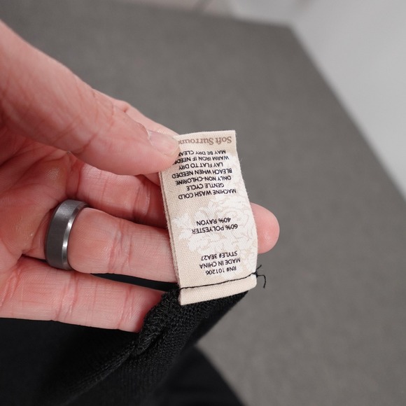 Soft Surroundings Sweater Womens PM Black Polyester Rayon Crewneck Zip Back - Picture 6 of 7